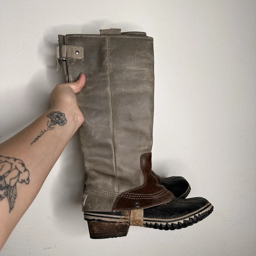SOREL SLIMPACK TALL  Equestrian Riding‎ BOOTS Waterproof SHALE GRAY 7.5 RARE